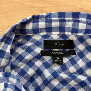 J. Crew Blue and White Gingham Shirt